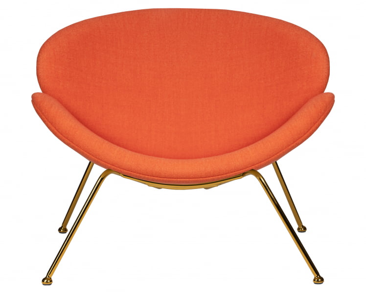 Кресло дизайнерское ДОБРИН ЕМИЛЙ (оранжевая ткань АФ, золотое основание) / DOBRIN EMILY AF,_5