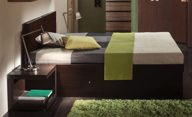 Кровать 1 (1800) ХЙПЕР Венге (спальня) / HYPER_1