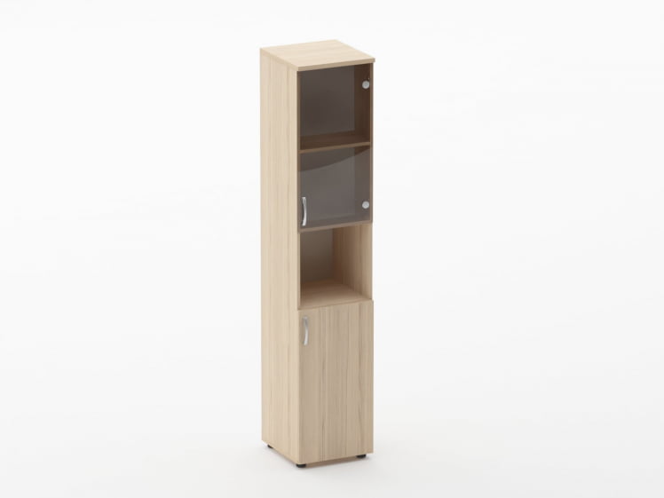Шкаф высокий со стеклом и нишей Глассй 6.19.14Пр Бук светлый / Glassy_0