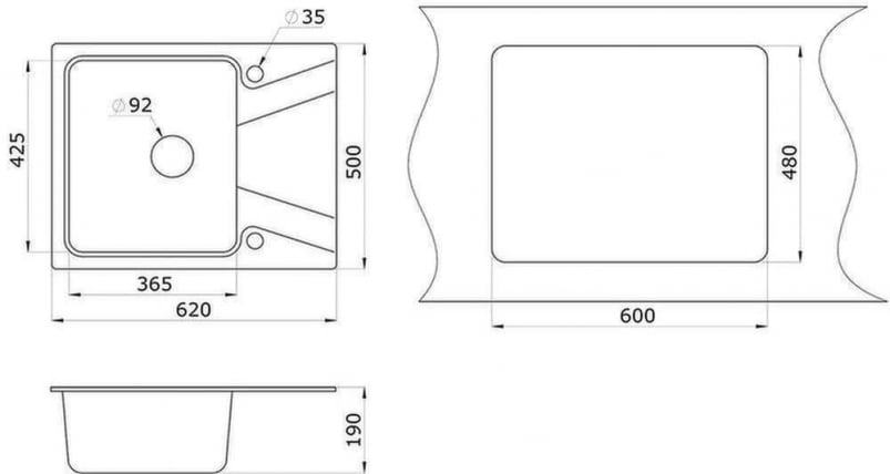 Кухонная мойка ГРАНУЛА 6201 Графит / GRANULA_2