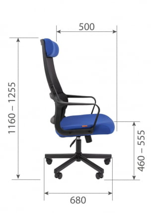 Кресло руководителя Чаирман 590 ткань/сетка Синий / Chairman_5
