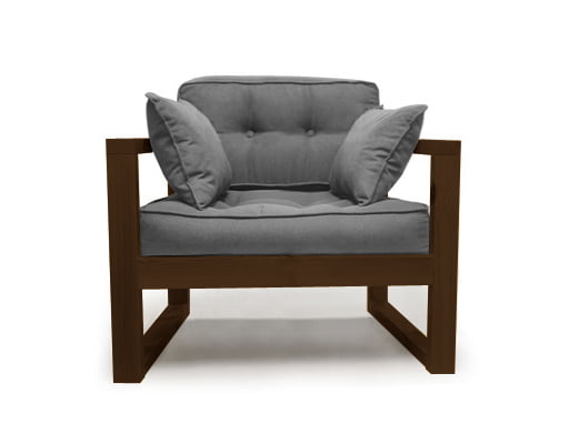 Диван одноместный ДЕмоку Д-1 серебристо-серый_темный дуб / DEmoku_0