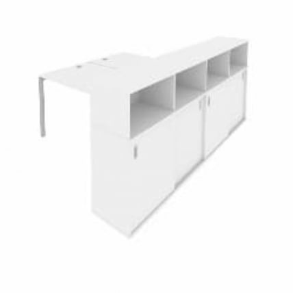 Рабочая станция с опорным шкафом-купе Метал Сйстем Б.РС-СШК-4.3 Белый/Серый / Metal System_0