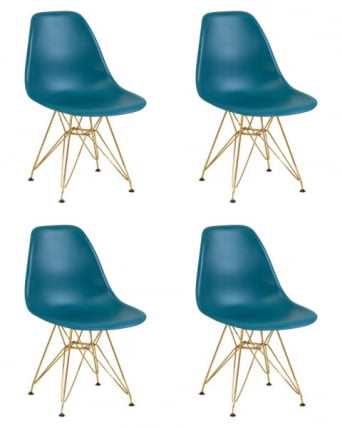 Стул обеденный ДОБРИН ДСР (ножки золотые, цвет морской волны (Г-05)) 4 шт / DOBRIN DSR (G-05))_0