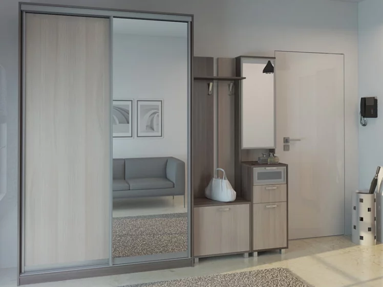 Тумба с зеркалом ВЕСТ Модуль 3 Ясень шимо св/ясень шимо темн / WEST_3