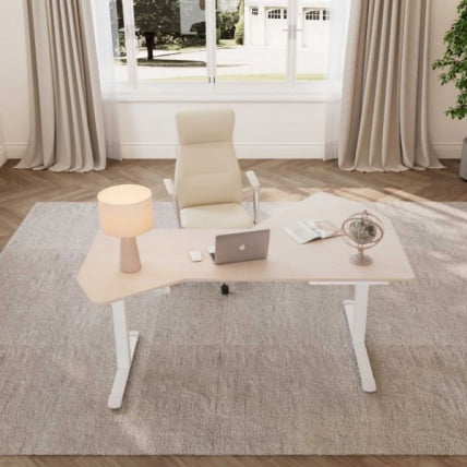 Стол компьютерный с электроприводом Еурека ЕРК-ЕДИ-ФС-МВ (Фан шапед), клен / Eureka ERK-EDI-FS-MW (Fan shaped),_6