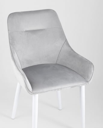 Стул Диана НЕВ вхите велюр Серый / NEW white_7