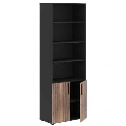 Шкаф с 1 комплектом глухих малых дверей ВЕЛИОН ВЕНЕЕР ВРХCС 80.5 Американский орех Яшма черная / VELION VENEER VRHCS_1