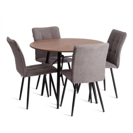 Стул обеденный Бари (2 шт. в упаковке) ЛТ, велюр, серый/черный, 29, 41х55х89 см / Bari LT,_10