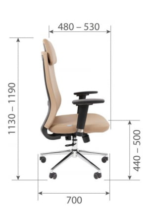Офисное кресло CХАИРМАН 500 ЛЮКС (ЛУКС) ЭКО экокожа Бежевый / CHAIRMAN (LUX)_24