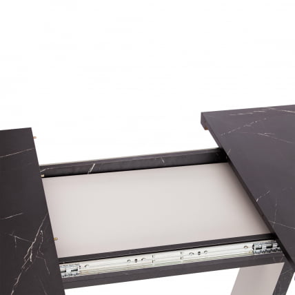 Стол обеденный ВОКС ЛДСП, 132-172кс85кс75,5 см, Мрамор черный/Белый / VOX 132-172x85x75,5_9