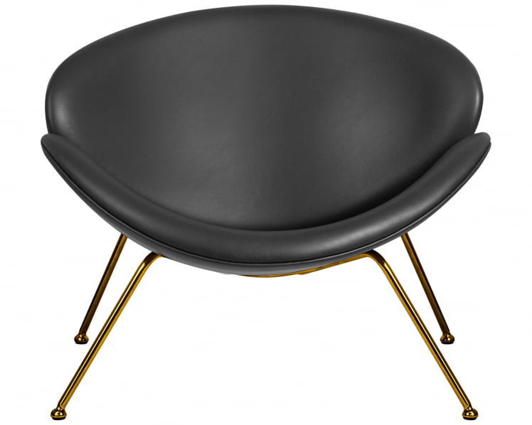 Кресло дизайнерское ДОБРИН ЕМИЛЙ (черный винил ЙП16, золотое основания) / DOBRIN EMILY YP16,_5