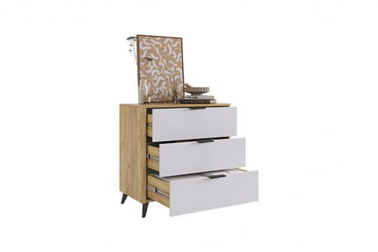 Комод Адам МСА-02 дуб крафт золотой/белое дерево / MSA-02_1