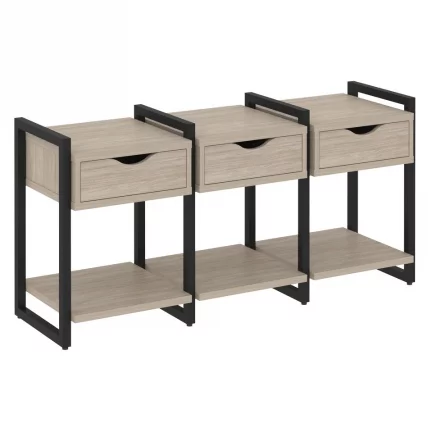 Тумба на регулируемых опорах наборная. Вариант №4 ЛОФТ ВР.Л-ТН-4.О Металл черный Дуб Аттик / LOFT VR.L-TN-4.O_0