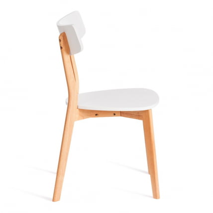 Стул Cлаире сиденье МДФ, опоры дерево гевея, белый / натуральное дерево, 48 кс 49,5 кс 81,5 кс СХ44см / Claire x x x SH44см_1