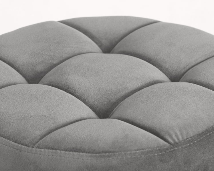 Табурет барный ДОБРИН БРУНО БЛАCК Серый велюр МДЖ9-75 / DOBRIN BRUNO BLACK MJ9-75_1