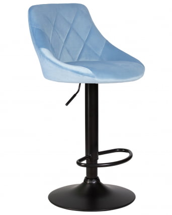 Стул барный ДОБРИН ЛОГАН БЛАCК Ппудрово-голубой велюр МДЖ9-74 / DOBRIN LOGAN BLACK MJ9-74_1