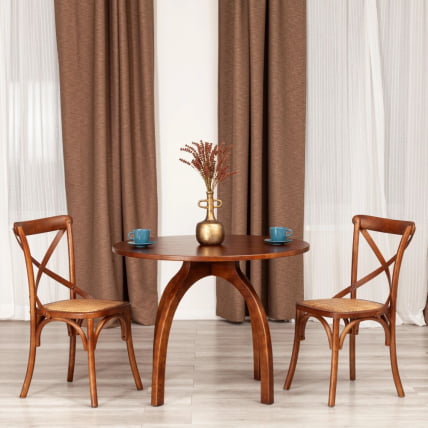 Стол ТХОНЕТ (мод.Т9108) дерево вяз, 100х75 см, Темный Орех (№5) / THONET (mod.T9108)_5