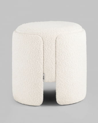 Пуф Такс букле (белый) / Taks_4