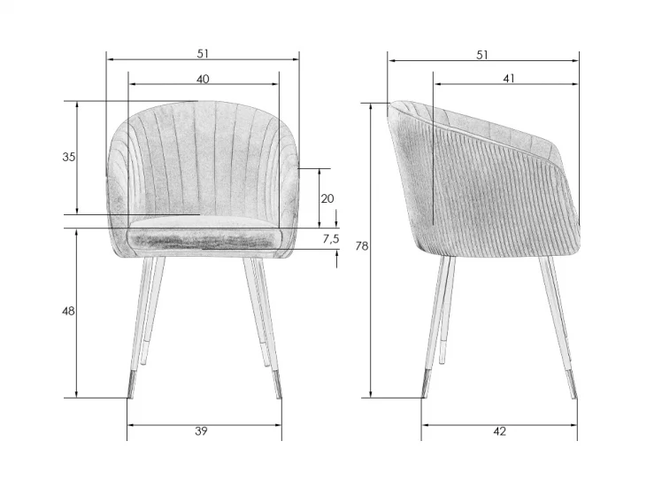 Стул обеденный ДОБРИН МАРЙ Синий велюр 1922-20 / DOBRIN MARY_9