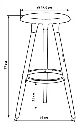 Табурет барный ДОБРИН РОЙCЕ Черный Б-03 / DOBRIN ROYCE B-03_3