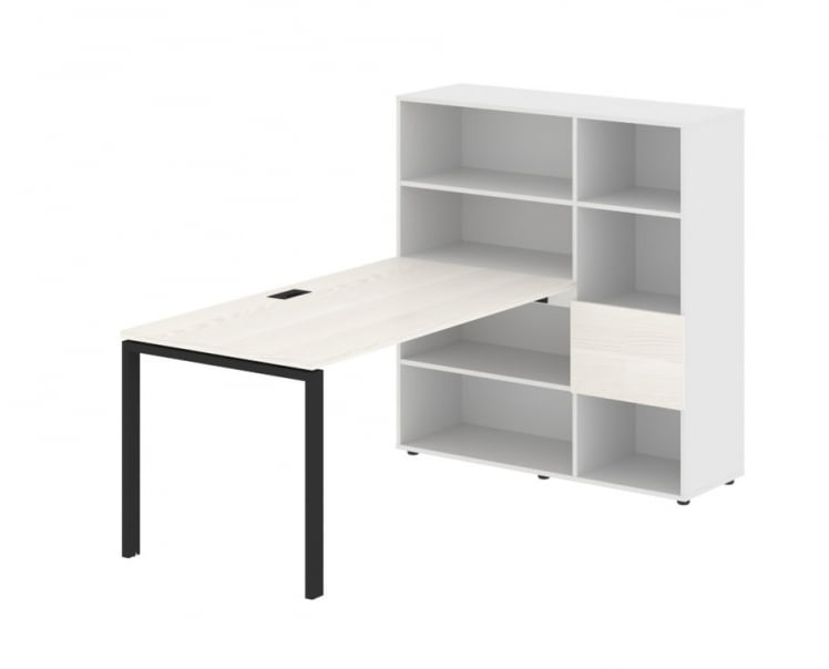 Рабочая станция ЕДИС ЕУРСТ 1215 Ясень Траун Черный Белый / EDIS EURST_0