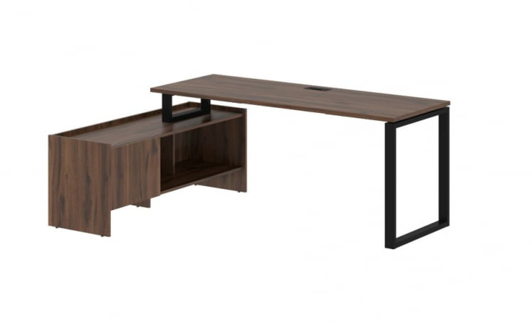 Стол с тумбой ЕДИС ЕКCТ 19614 Дуб Денвер темный Черный / EDIS EQCT_0