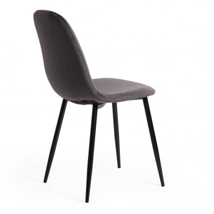 Стул БРЕЕЗЕ (мод. 4724) металл/вельвет, 44х48х87см, серый/черные ножки / BREEZE (mod._2