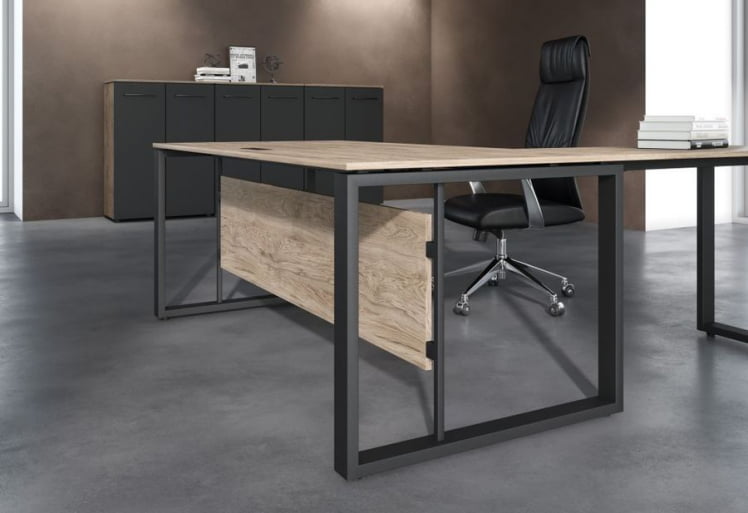 Стол руководителя ЕНИО ЕСТ 189Х Кария Пальмира/Антрацит / ENIO EST 189H_1