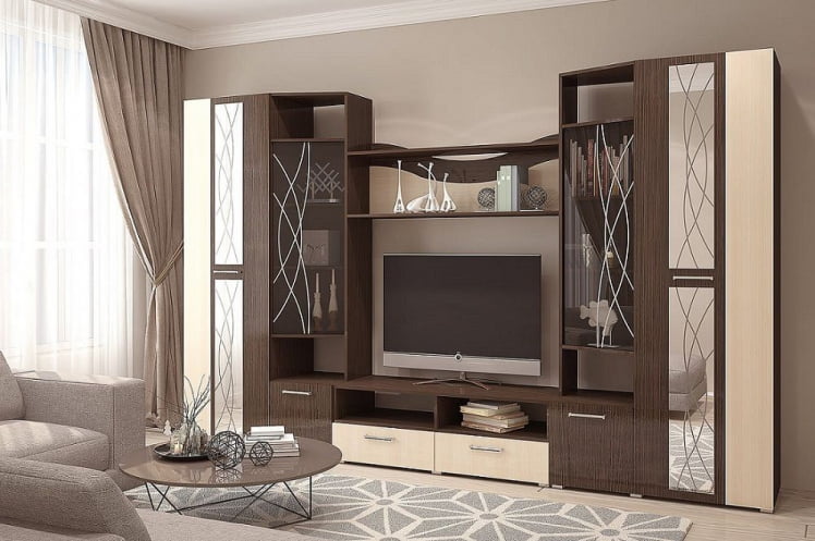 Гостиная Гамма с зеркалами Венге Дуб_0