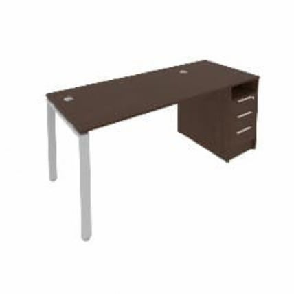 Рабочая станция с опорной тумбой Метал Сйстем Б.РС-СТП -1.3 Венге/Серый / Metal System_0