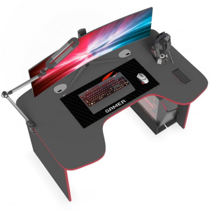 Игровой компьютерный стол СКИЛЛЛ СТГ 1385.1 антрацит/красный / SKILLL STG_7