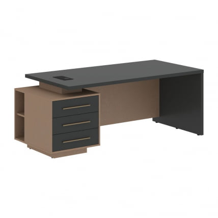 Стол руководителя левый ВЕЛИОН ВCТ 2090 Л Яшма черный Кобра / VELION VCT L_0