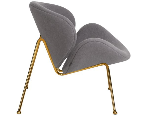 Кресло дизайнерское ДОБРИН ЕМИЛЙ (серая ткань АФ7, золотое основание) 2 шт / DOBRIN EMILY AF7,_3