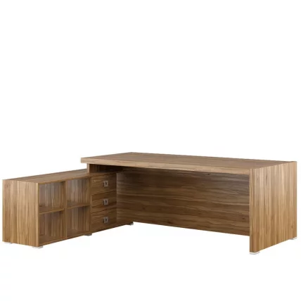 Стол письменный на опорной тумбе, левый СОЛ29711403 Орех / SOL29711403_0