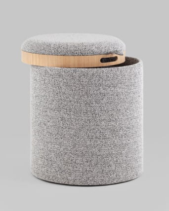 Пуф-столик с ящиком Хюгге С букле серый / S_1