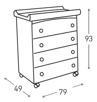 Комод Микуна Сабана пеленальный Б-970 чоколате матрасик беиге беарс / Micuna Sabana B-970 chocolate beige bears_3
