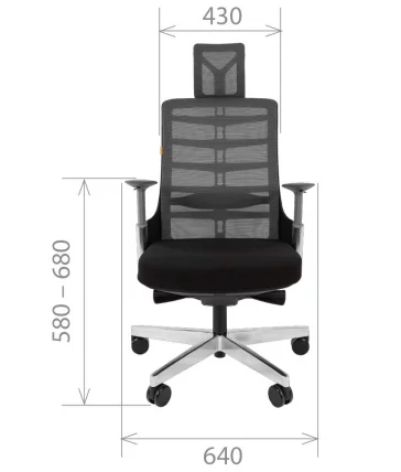 Кресло руководителя СПИНЕЛЛЙ Черный-серый / SPINELLY_9