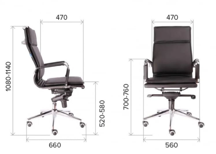 Кресло руководителя Нерей М экокожа Черный / Nerey M_4