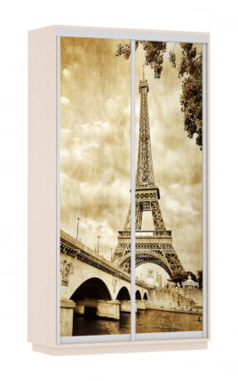 Шкаф-купе двухдверный Экспресс Дуо 1200х2400х Париж/Дуб молочный / 1200х2400h_0