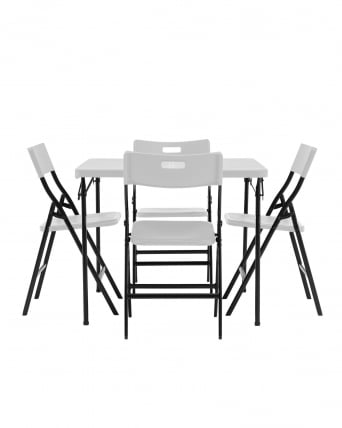 Комплект раскладного стола и стульев Кейт белый_4