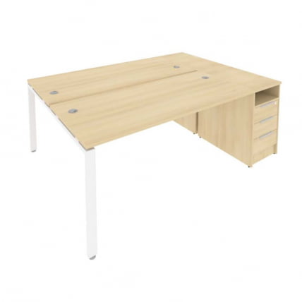 Рабочая станция с опорной тумбой Метал Сйстем Б.РС-СТП-2.4 Акация/Белый / Metal System_0