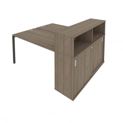 Рабочая станция с опорным шкафом-купе Метал Сйстем Б.РС-СШК-2.3 Вяз/Антрацит / Metal System_0