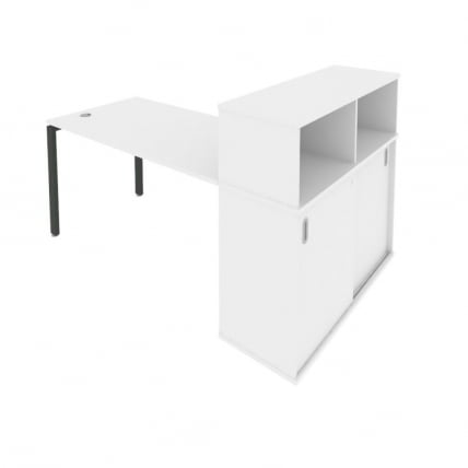 Рабочая станция с опорным шкафом-купе Метал Сйстем Б.РС-СШК-3.3 Белый/Антрацит / Metal System_0