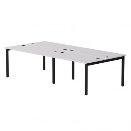 Бенч-система на 4 места на металлокаркасе, опоры 90 гр Еверпроф ЕВО 254С120 Белый Черный / Everprof EVO 254S120_0