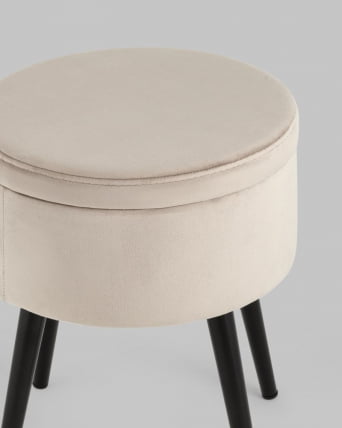 Пуф Клайс с ящиком велюр Светло-серый_2