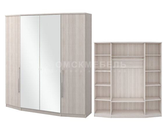 Шкаф 4-х дверный с зеркалом Роксана Шк63_0