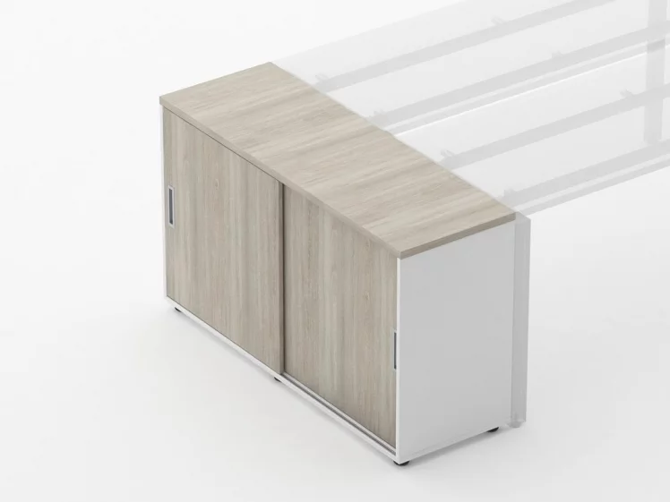 Тумба-купе для рабочего модуля Дека 9.02.125 Дуб Сантана светлый/Белый / Deka_2