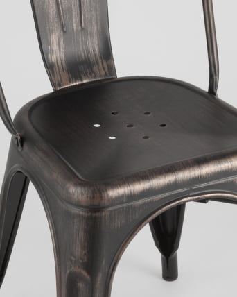 Стул ТОЛИКС с высокой спинкой Черный патина золото / TOLIX_6