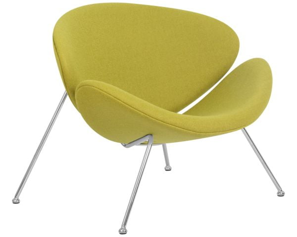 Кресло дизайнерское ДОБРИН ЕМИЛЙ (светло-зеленая ткань АФ3, хромированная сталь) 2 шт / DOBRIN EMILY AF3,_3